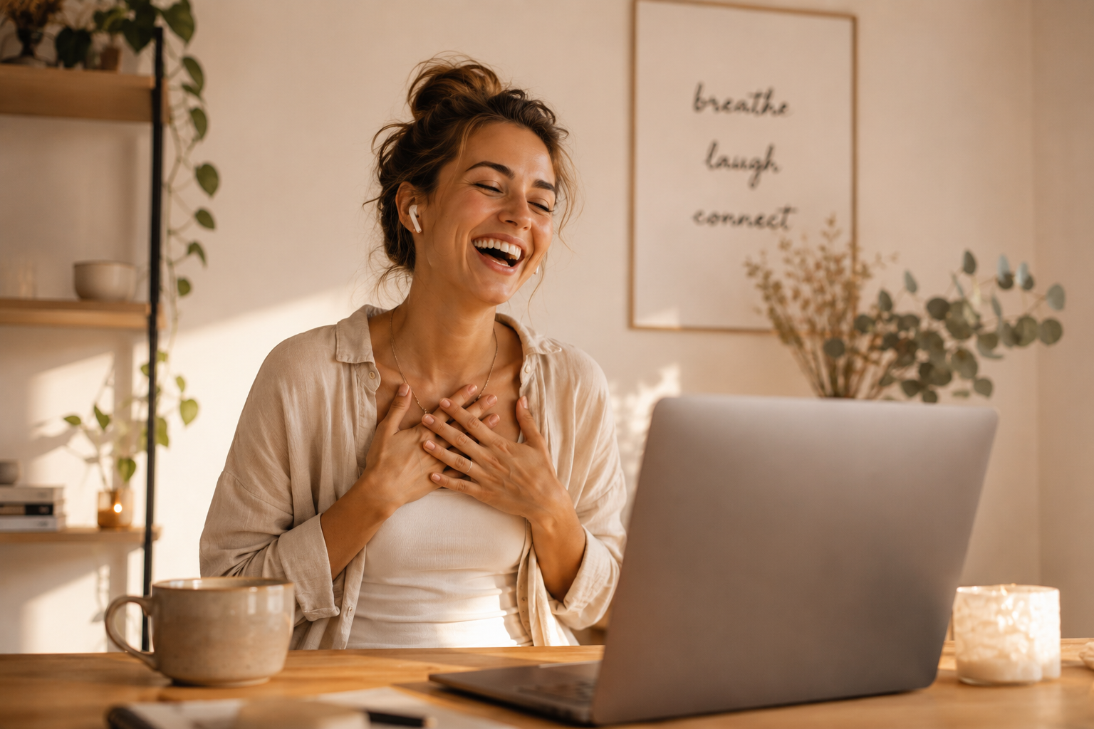 Online-Lachyoga am Morgen