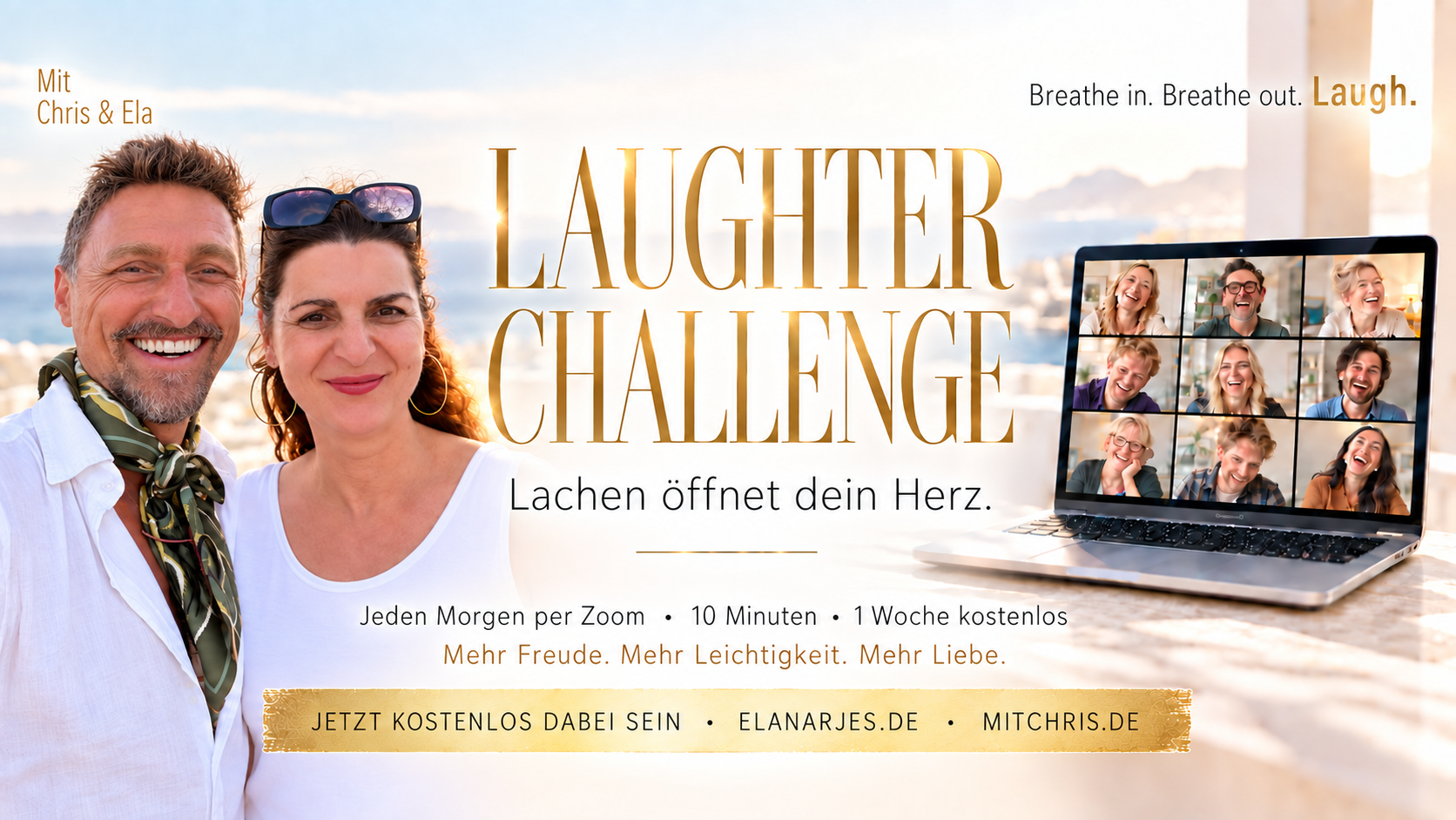 Laughter Challenge mit Chris und Ela – gemeinsam lachen per Zoom